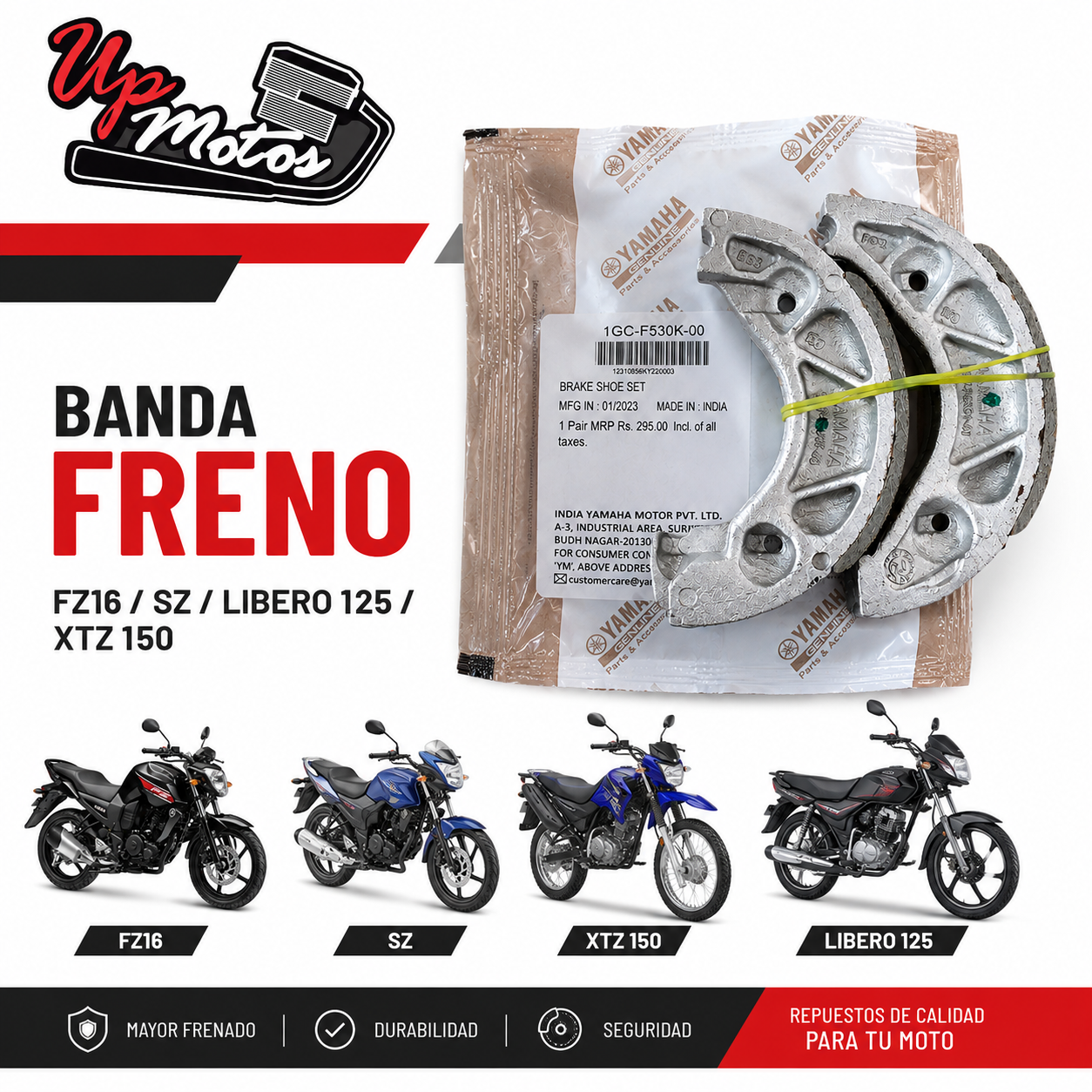 BANDA FRENO FZ16/SZ/LIBERO 125/XTZ 150 1GCF530K0000 - Imagen de 2
