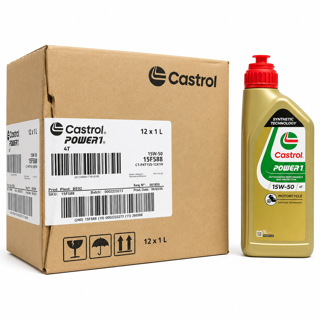 ACEITE 4T CASTROL POWER1 15W50 SEMI SINT ETICO