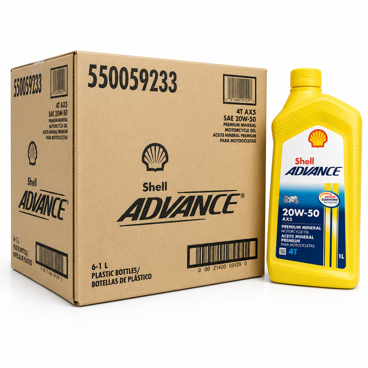 ACEITE 4T SHELL ADVANCE AX5 20W50 (AMARILLO) 7609014516